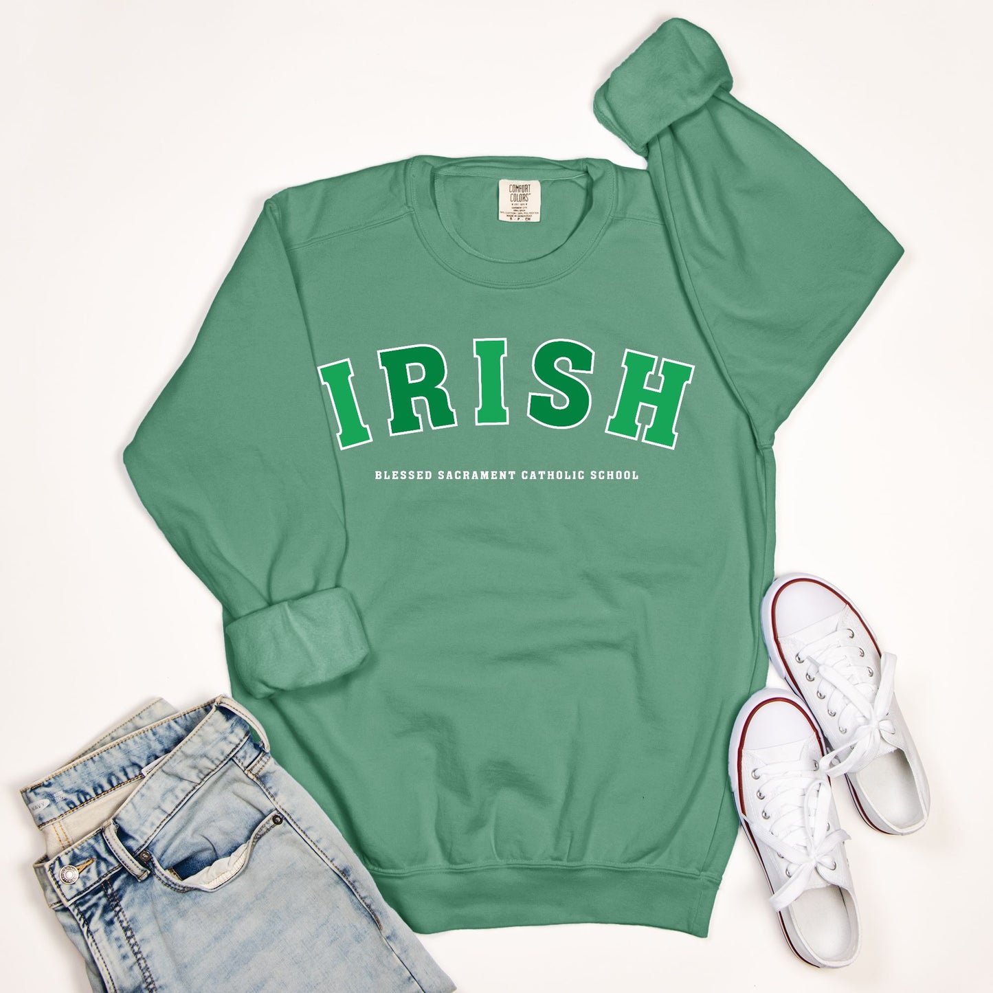 Green Two Tone Irish Sweatshirt - Adult