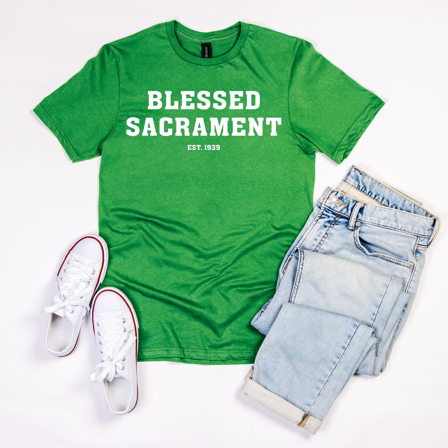 Blessed Sacrament Adult T-Shirt, Green