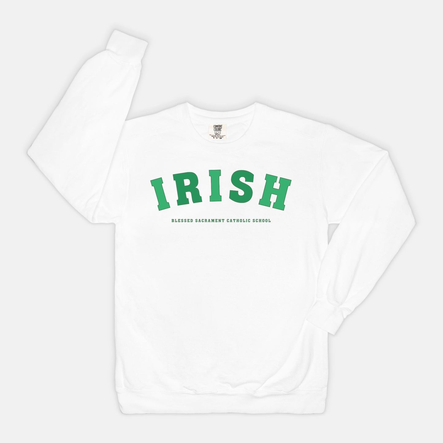 White Two Tone Irish Sweatshirt - Adult