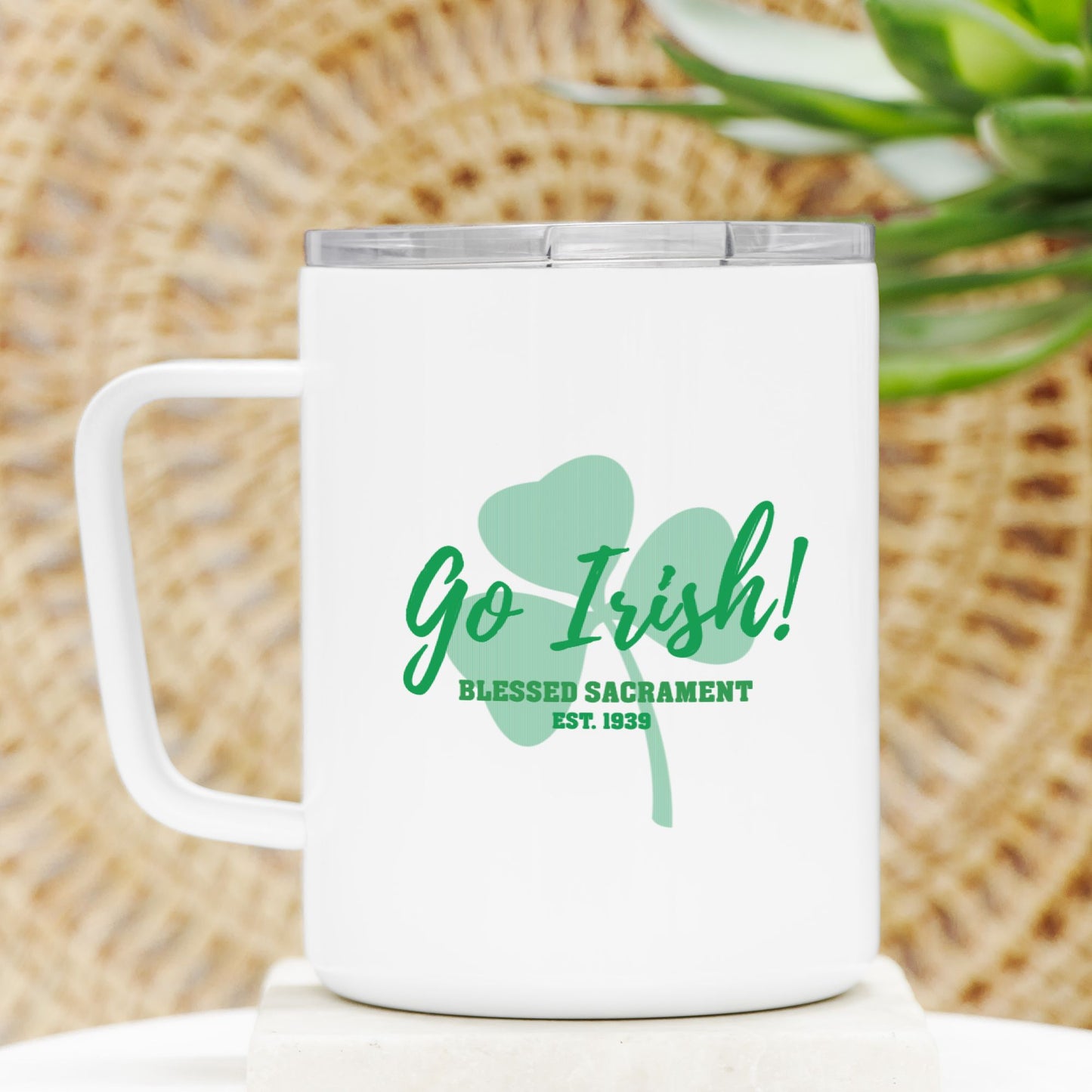Go Irish! Travel Mug w/ Lid 10 oz.