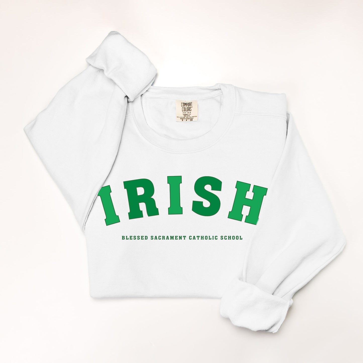 White Two Tone Irish Sweatshirt - Adult