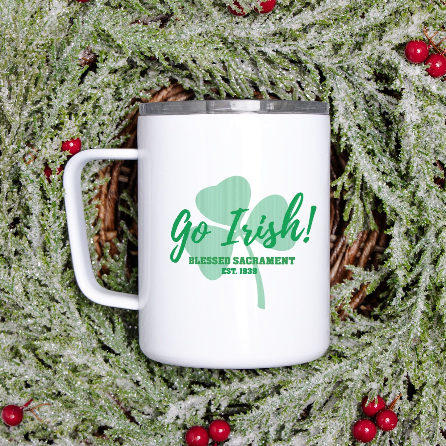 Go Irish! Travel Mug w/ Lid 10 oz.